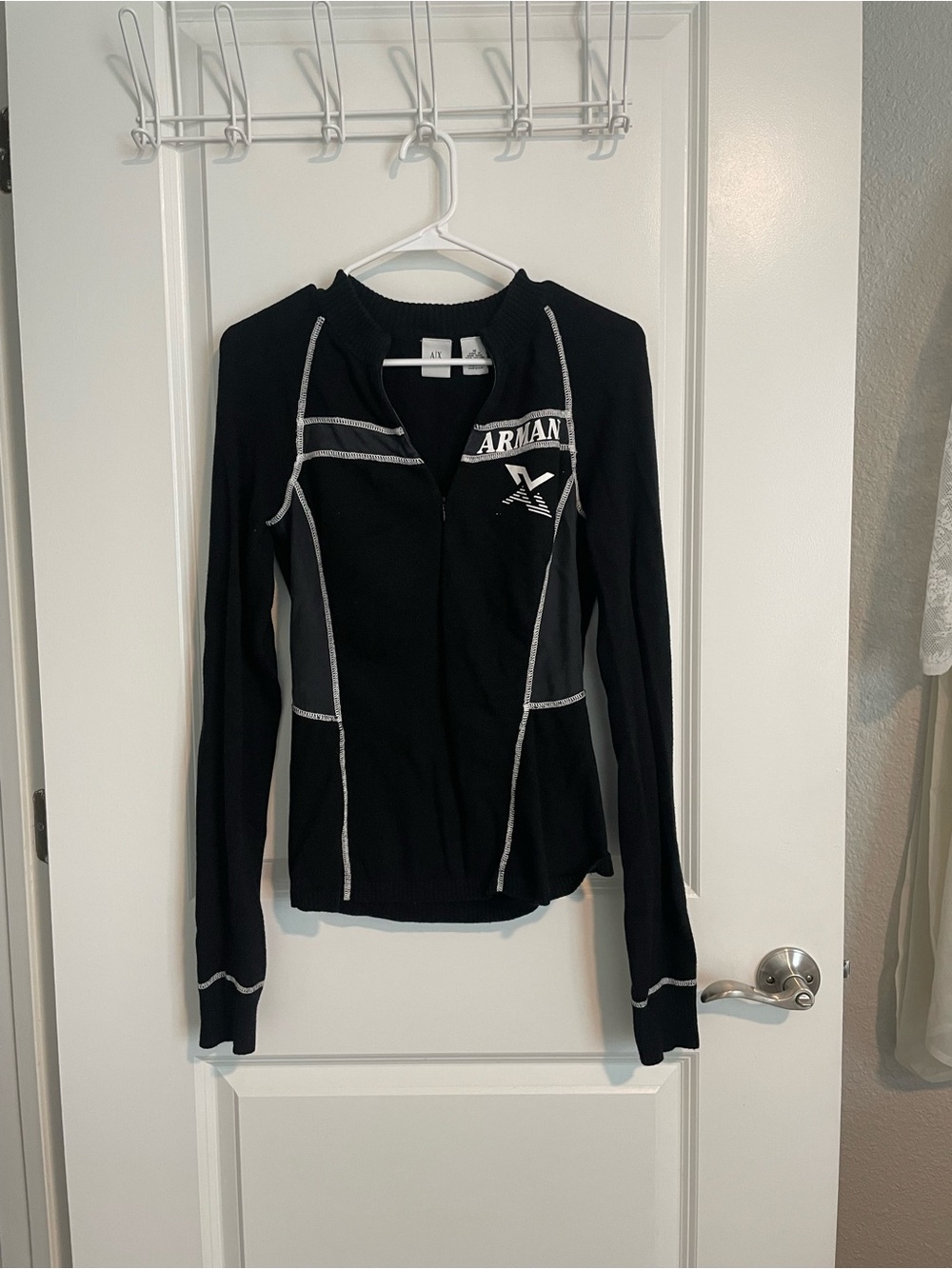 Armani Exchange Collar Zip Jacket | Black